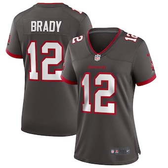 womens nike tom brady pewter tampa bay buccaneers alternate 